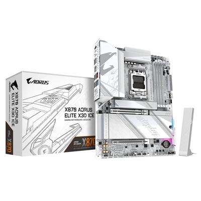 Gigabyte X870 AORUS ELITE X3D ICE AMD AM5 Socket Motherboard. ATX. 4x