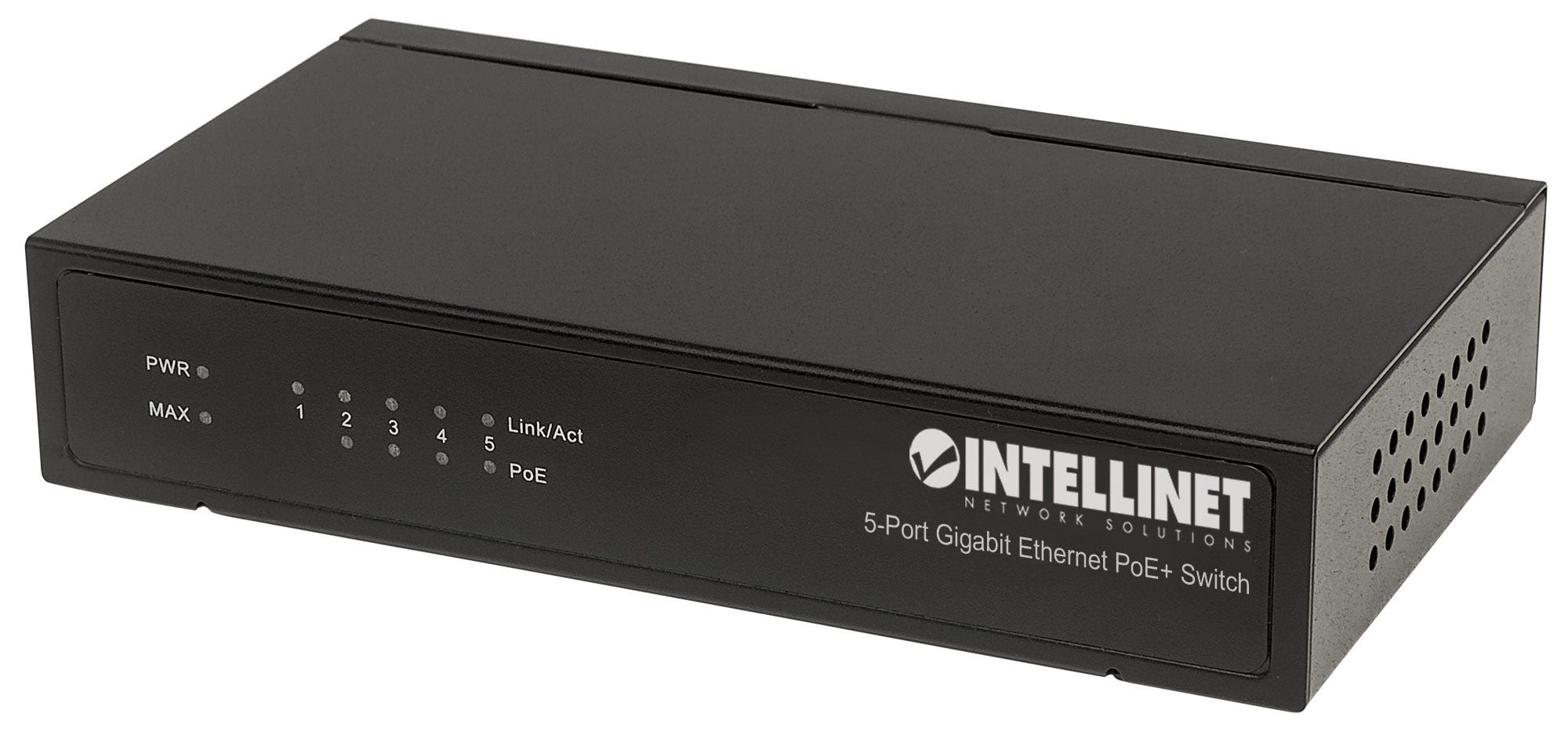 Image of Intellinet 5-Port Gigabit Ethernet PoE+ Switch, 4 x PSE Ports,...
