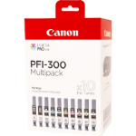 Canon PFI-300 inktcartridge 10 stuk(s) Origineel Zwart, Blauw, Cyaan, Grijs, Magenta, Foto zwart, Foto magenta, Rood, Geel