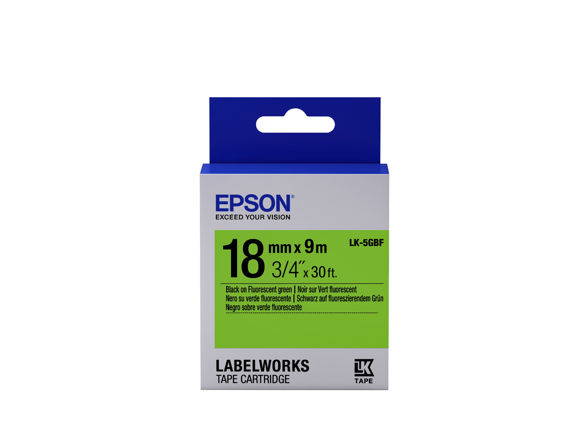Photos - Office Paper Epson C53S655005/LK-5GBF DirectLabel-etikettes black on green 18mm x 9 
