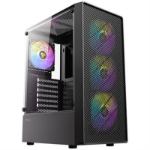 Antec AX26 RGB Elite Mid-Tower Gaming PC Case - Pre-Installed 4 x 120?mm Fixed-RGB Fans, Tempered Glass Side Panel, High-Airflow Mesh Front - ATX/Micro-ATX/ITX