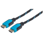 Manhattan 354806 HDMI kabel 2 m HDMI Type A (Standaard) Zwart, Blauw