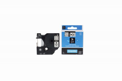 CTS Compatible Dymo YT-40910 Black on Clear S0720670 Label Cassette