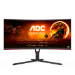 AOC G3 CU34G3S/BK LED display 86.4 cm (34") 3440 x 1440 pixels Wide Quad HD Black, Red