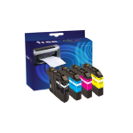 Freecolor BR123-INK4-FRC inktcartridge 4 stuk(s) Zwart, Cyaan, Magenta, Geel