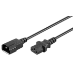 Microconnect Black power cable C14F to 1.8 m C13 coupler C14 coupler