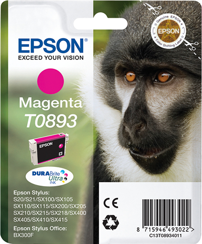 Image of Epson C13T08934011/T0893 Ink cartridge magenta, 135 pages ISO/IEC...