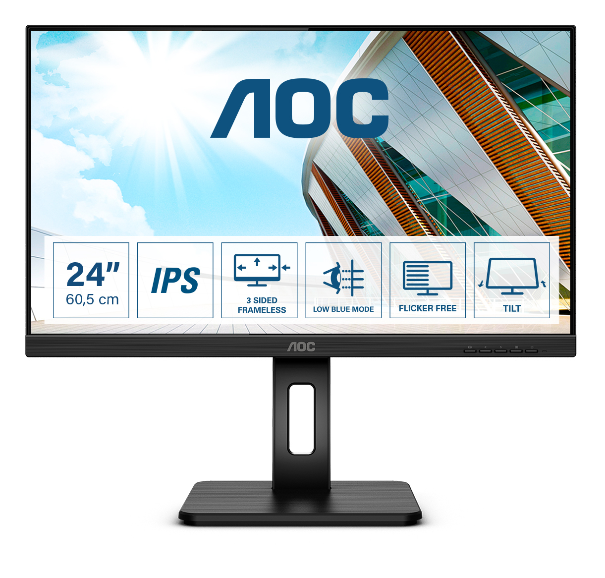 Image of AOC P2 24P2Q LED display 60.5 cm (23.8") 1920 x 1080 pixels Full...