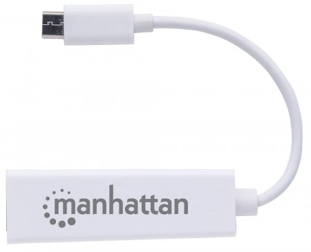 Manhattan USB-C to Gigabit (10/100/1000 Mbps) Network Adapter, White, Equivalent to Startech US1GC30W, supports up to 2 Gbps full-duplex transfer speed, RJ45, Three Year Warranty, Blister