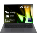 LG Gram 17Z90S-G Intel Core Ultra 7 155H Laptop 43.2 cm (17") WQXGA 32 GB LPDDR5x-SDRAM 2 TB SSD Wi-Fi 6E (802.11ax) Windows 11 Home Grey