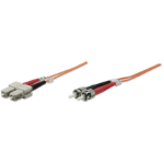 Intellinet Fiber Optic Patch Cable, OM1, ST/SC, 2m, Orange, Duplex, Multimode, 62.5/125 µm, LSZH, Fibre, Lifetime Warranty, Polybag