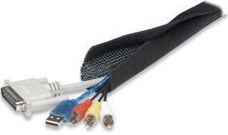 Image of Manhattan FlexWrap Cable Tidy, 1.8m, Black, Tidies up and helps...