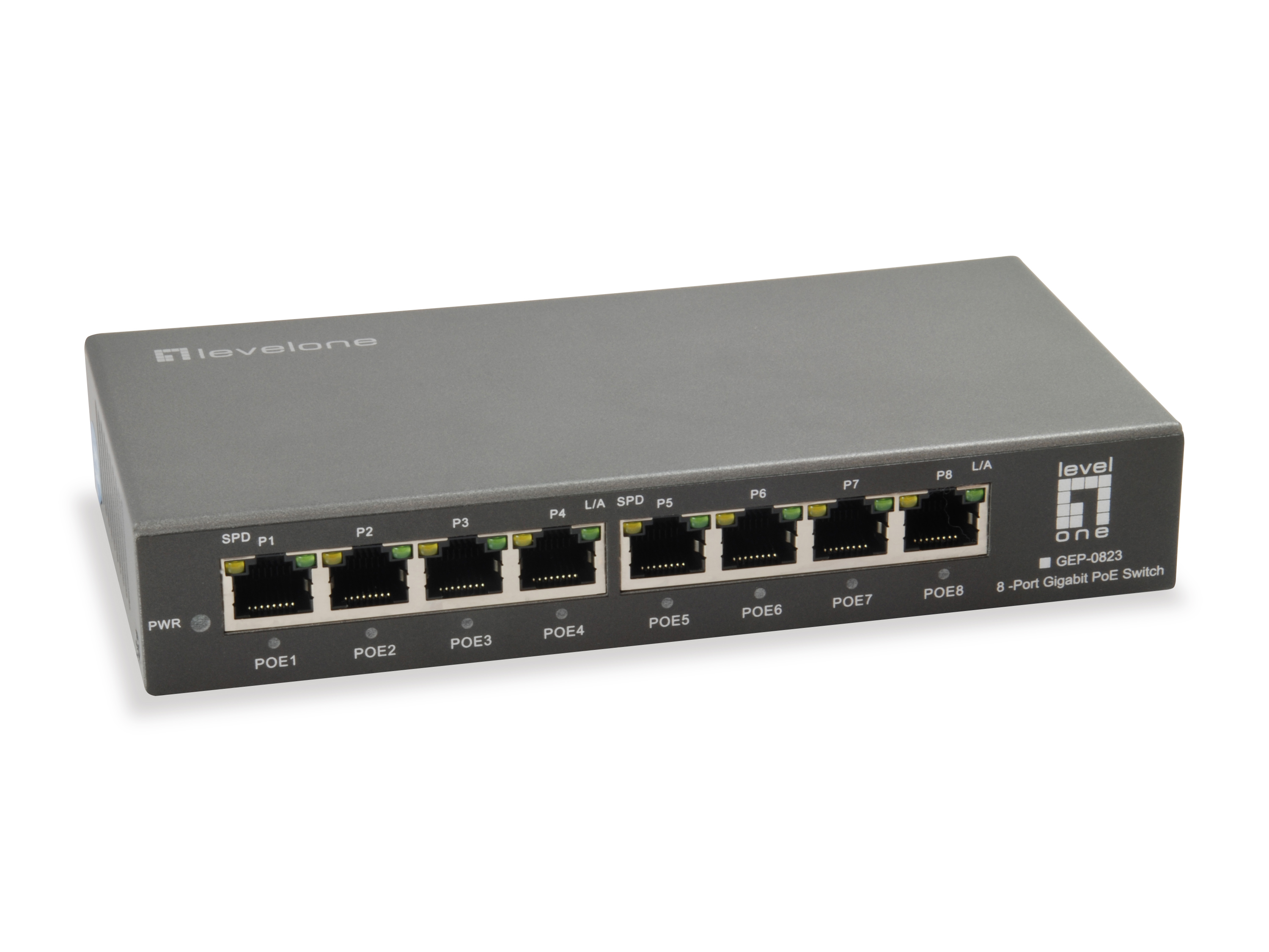 Image of LevelOne 8-Port Gigabit PoE Switch, 802.3at/af PoE, 120W