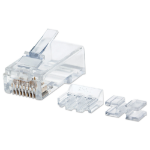 Intellinet RJ45 Modular Plugs, Cat6A, UTP, 3-prong, for solid wire, 15 Âµ gold plated contacts, 80 pack