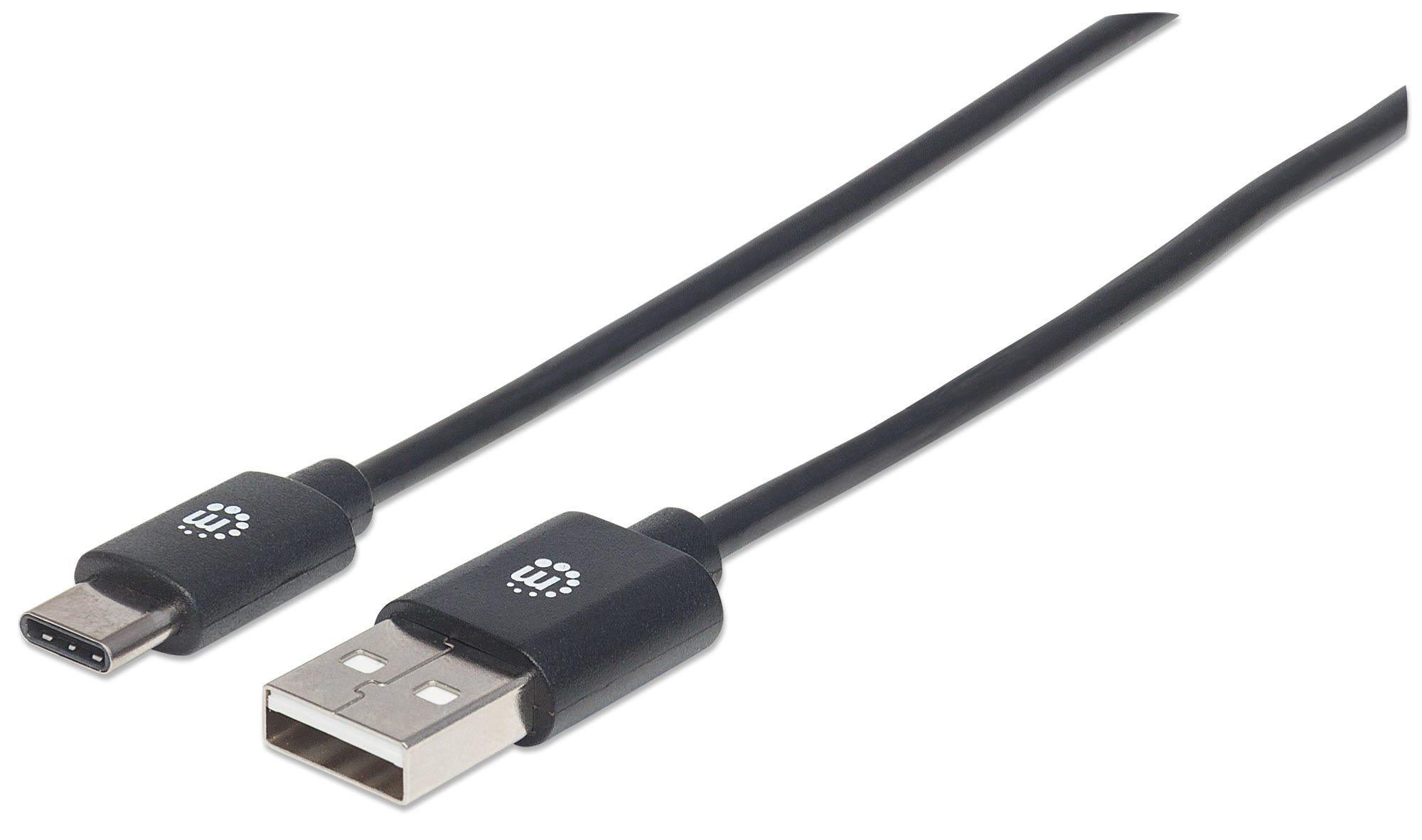 Manhattan USB-C to USB-A Cable, 1m, Male to Male, 480 Mbps (USB 2.0), Black, Polybag