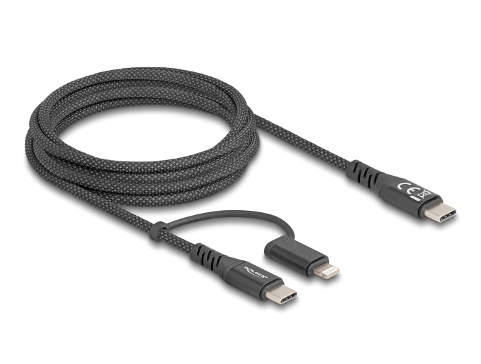 EU Product - USB2 in 1Kabel USB Type-C zu Type-C/Lightning  2m MFi thumbnail