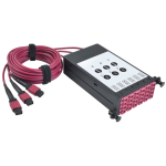 Tripp Lite N482-3M8L12-B 40/100Gb OM4 Fiber Breakout Cassette with Built-In MTP Cables, 40Gb to 4 x 10Gb, 100Gb to 4 x 25Gb, (x3) 8-Fiber OM4 MTP/MPO to (x12) LC Duplex