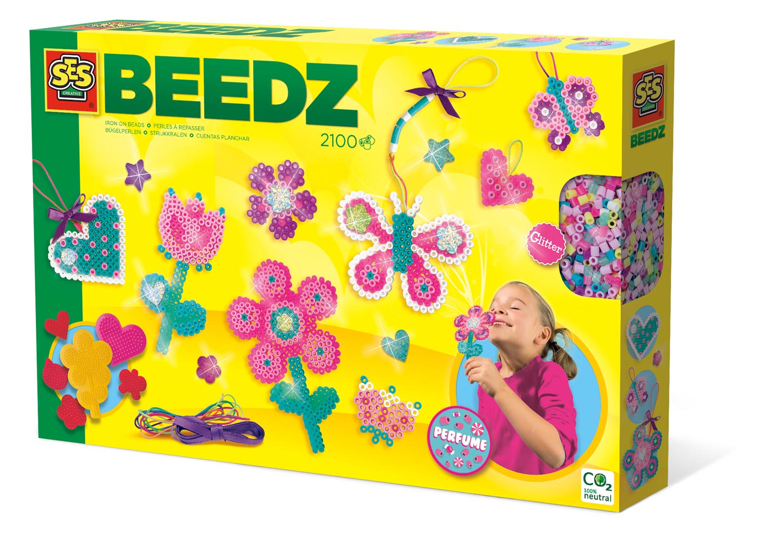 Beedz Iron-On Beads Flower Love Pegboards, with Perfume - Black