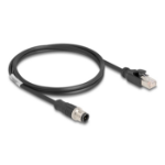 DeLOCK M12 Cable D-coded 4 pin male to RJ45 male PVC 1 m