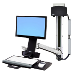 Ergotron Styleview Sit-Stand Combo System flat panel bureau steun 61 cm (24") Muur Aluminium