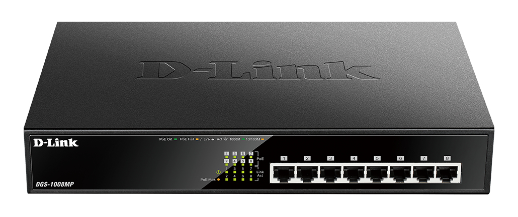 Image of D-Link DGS-1008MP 8-Port Desktop Gigabit Max PoE Switch