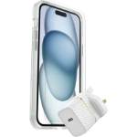 OtterBox Symmetry Series for MagSafe + Premium Pro Glass Series for iPhone 15 Plus + Fast Charge Wall Charger USB C 30W