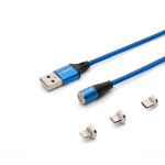 Savio CL-154 USB cable USB 2.0 1 m USB A USB C/Micro-USB B/Lightning Blue