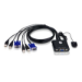 Aten Switch KVM formato cable VGA USB de 2 puertos con selector remoto de puerto