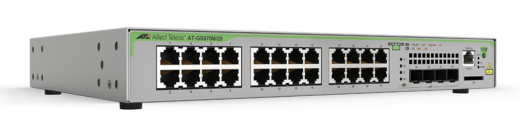 Allied Telesis AT-GS970M/28PS-30 network switch Managed L3 Gigabit Ethernet (10/100/1000) Grey Power over Ethernet (PoE)