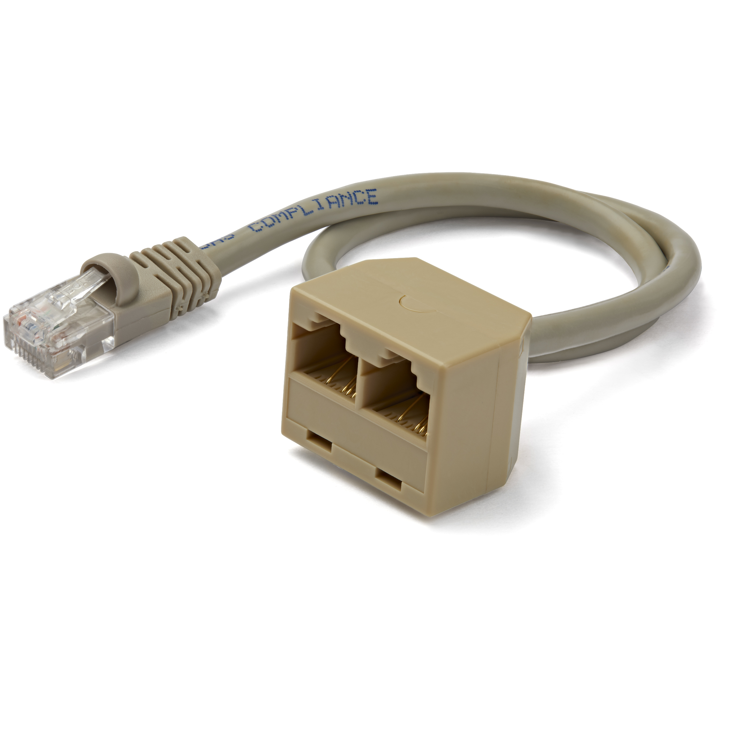 Image of StarTech.com 2-to-1 RJ45 Splitter Cable Adapter - F/M