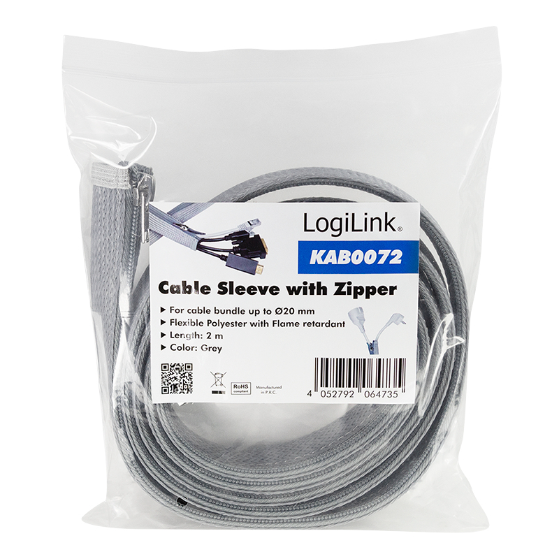 LogiLink KAB0072 cable sleeve Grey 3 cm