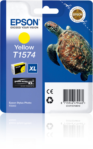 Image of Epson C13T15744010/T1574 Ink cartridge yellow 25.9ml for Epson...