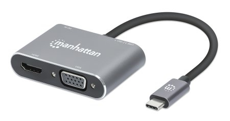 Image of Manhattan USB-C Dock/Hub, Ports (x4): HDMI, USB-A, USB-C and VGA,...
