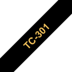 Brother TC-301 DirectLabel gold on black 12mm x 7,7m for Brother P-Touch TC 9-12mm