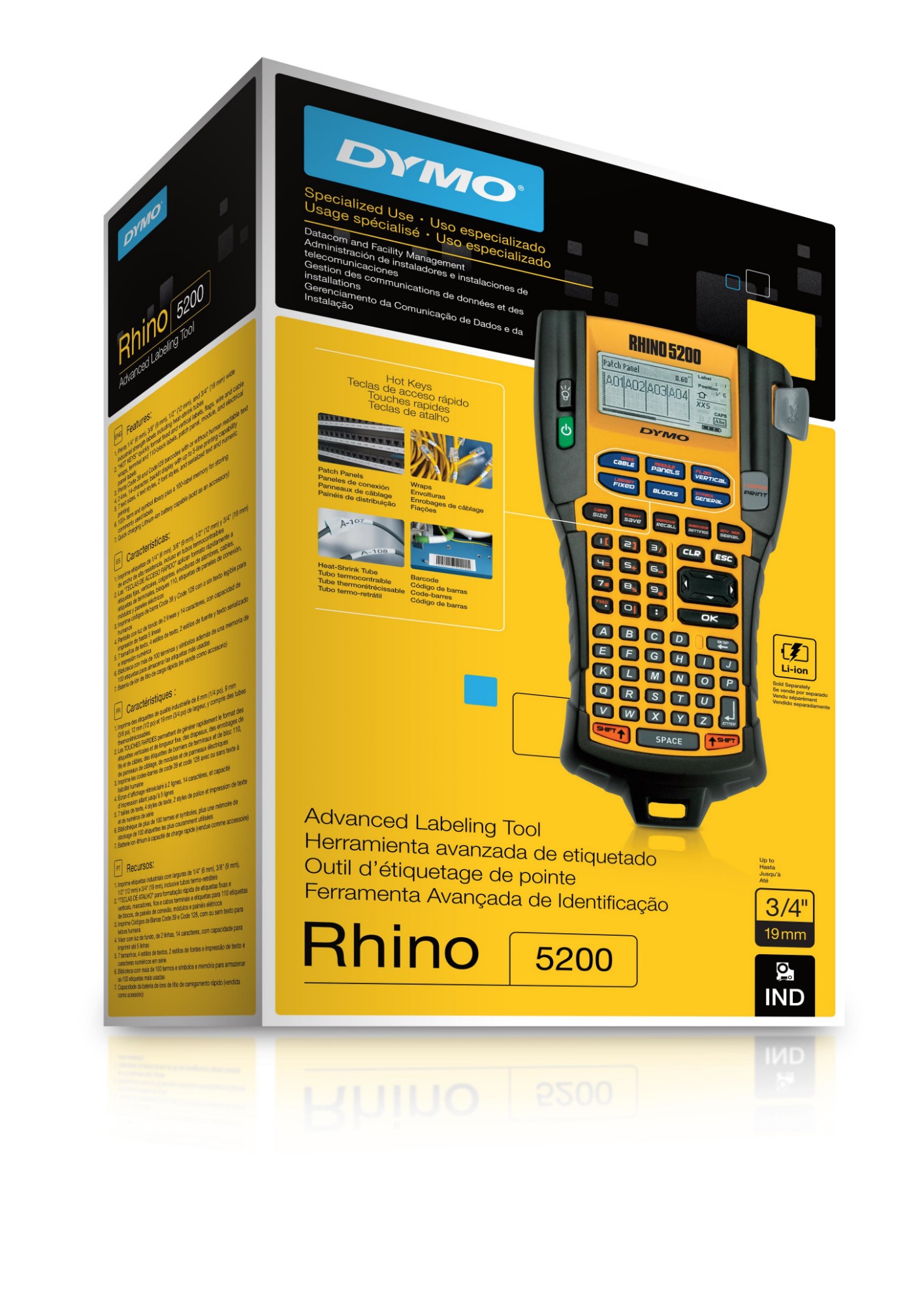 Dymo Rhino 5200 Label Printer ABC 19mm PB1 S0841480