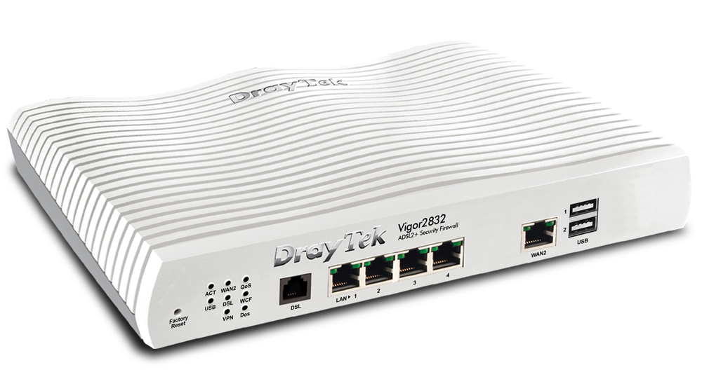 Image of Draytek Vigor 2832 wired router Gigabit Ethernet White