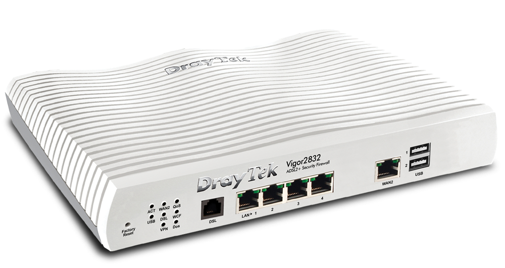 Draytek Vigor 2832 wired router Gigabit Ethernet White