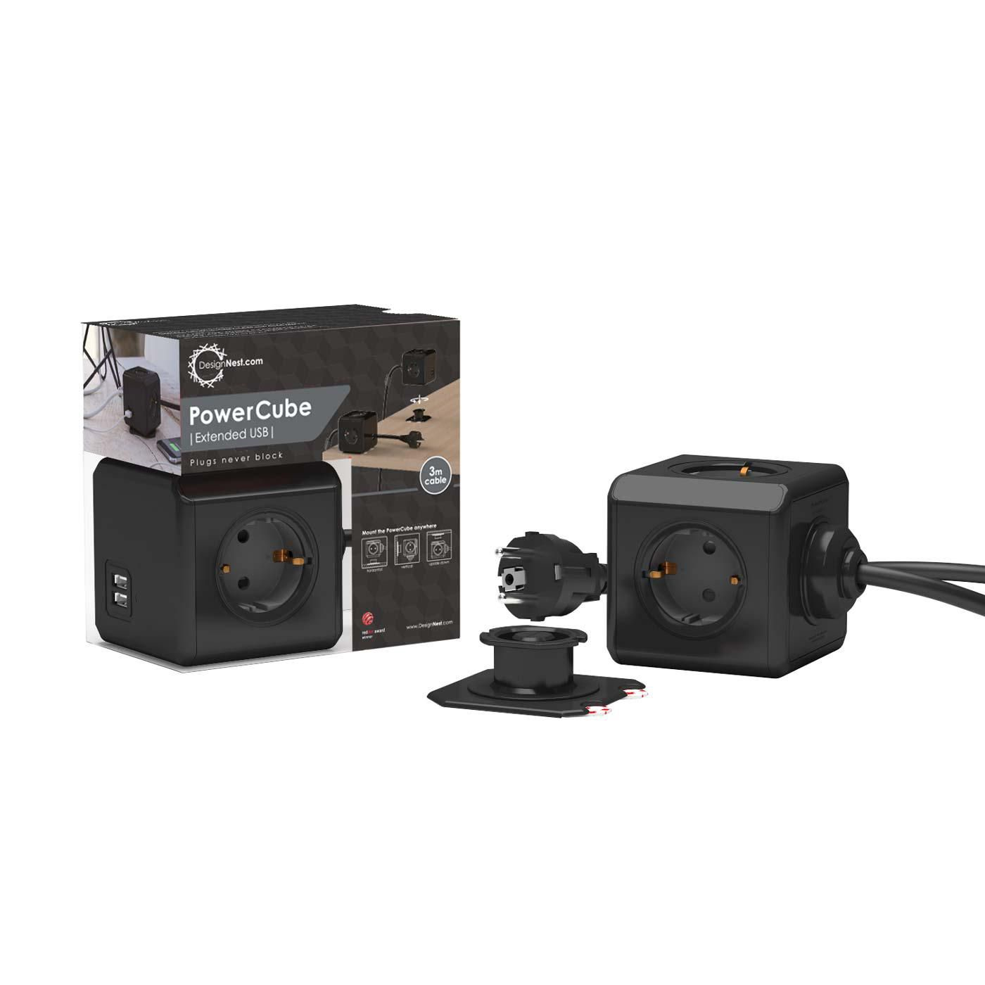Image of Microconnect GRUCUBE2USB-B3 power extension 3 m 3 AC outlet(s)...