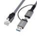 Microconnect CAT6 RJ45 FTP to USB A-C adapter cable, 10 meter network adapter