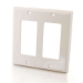 C2G Decorative Dual Gang Wall Plate - White