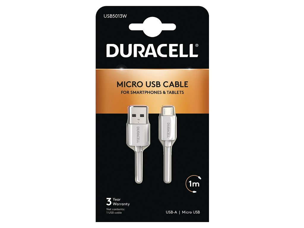 Image of Duracell Sync/Charge Cable 1 Metre White