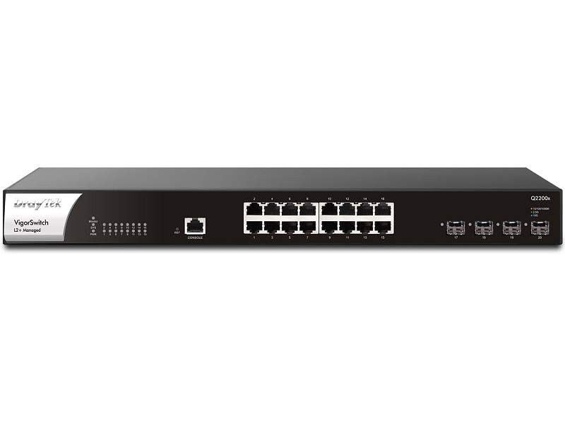Image of Draytek 16 x 2.5 GbE ports 4 x 10Gb SFP Layer 2 Managed Switch