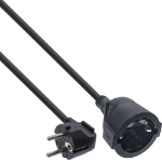 InLine Power Extension Cable Type F angled, black, 1.5m