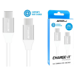 Advanced Accessories CHARGE-iT Premium USB-C to USB-C Cable Supports Fast Charge - 1 Metre - White