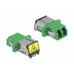 DeLOCK Optical Fiber Coupler with laser protection flip LC Duplex female to LC Duplex female Single-mode green