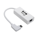 Tripp Lite U436-06N-GBW-RA USB-C to Gigabit Network Adapter with Right Angle USB-C, Thunderbolt 3 Compatibility - White