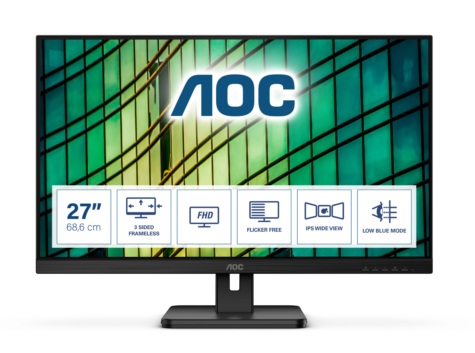 Screen size (inch) 27, Panel resolution 1920x1080, Refresh rate 75 Hz, Panel type IPS, HDMI HDMI 1.4 x 1, Display Port DisplayPort 1.2 x 1, D-SUB (VGA) 1x, Sync technology (VRR) Adaptive Sync