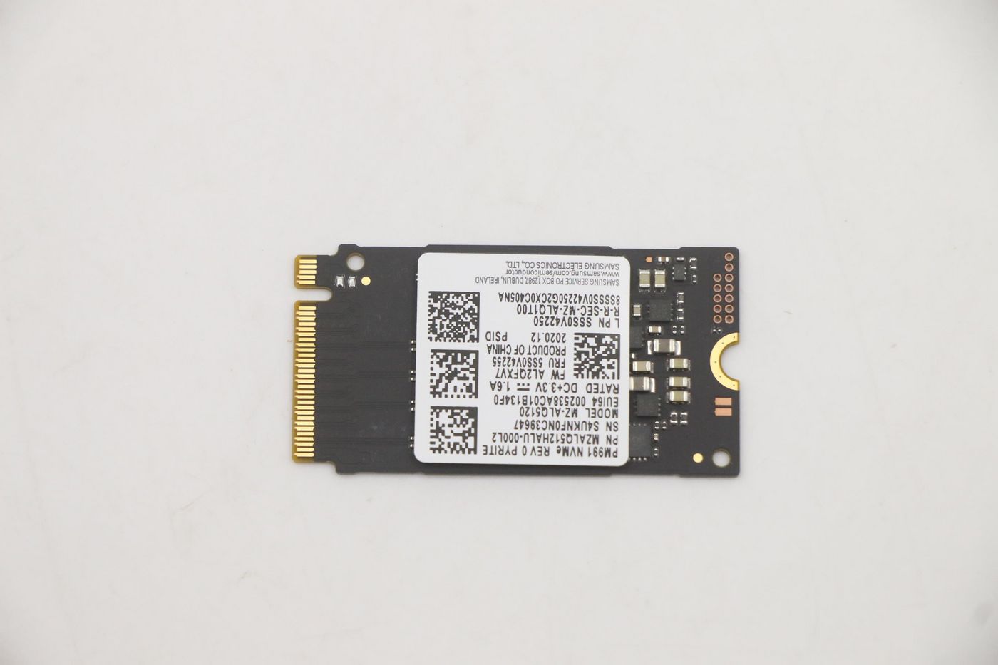 Image of Lenovo Samsung PM991 MZALQ512HALU-000L2 512GB M.2 PCIe 2242 SSD -...