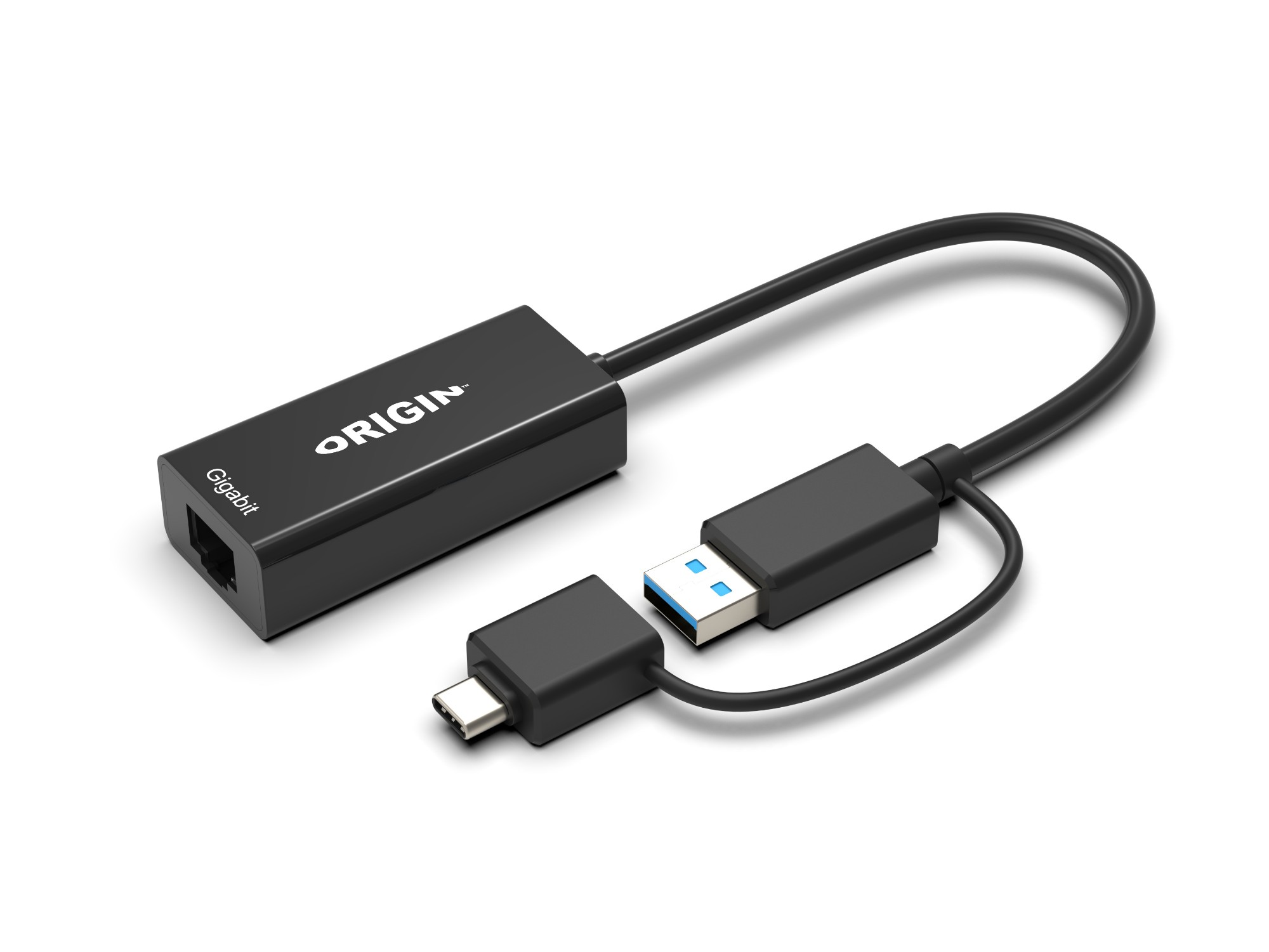V7W66AA#AC3-OS ORIGIN STORAGE USB3.0 or USB-C (with USB-C male to USB3.0 female adapter) to RJ45 Gigabit Adapter
