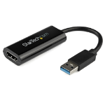 StarTech.com USB 3.0 to HDMI Adapter - 1080p (1920x1200) - Slim/Compact USB Type-A to HDMI Display Adapter Converter for Monitor - External Video & Graphics Card - Black - Windows Only